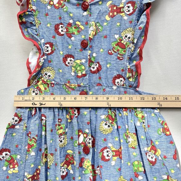 VTG 1970s Beco Originals Handmade Raggedy Ann‎ Andy Apron Dress Cottage Ruffle - Picture 8 of 9